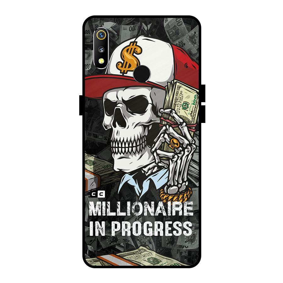 Cool Skull Millionaire In Progress Metal Back Case for Realme 3