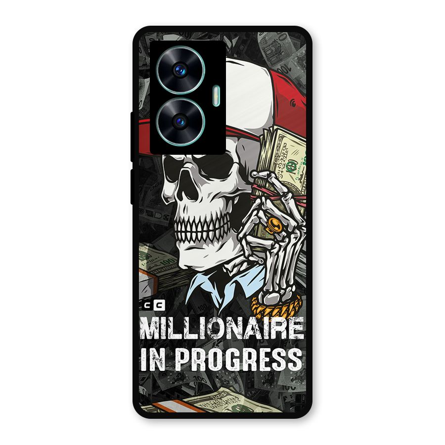 Cool Skull Millionaire In Progress Metal Back Case for Realme Narzo N55