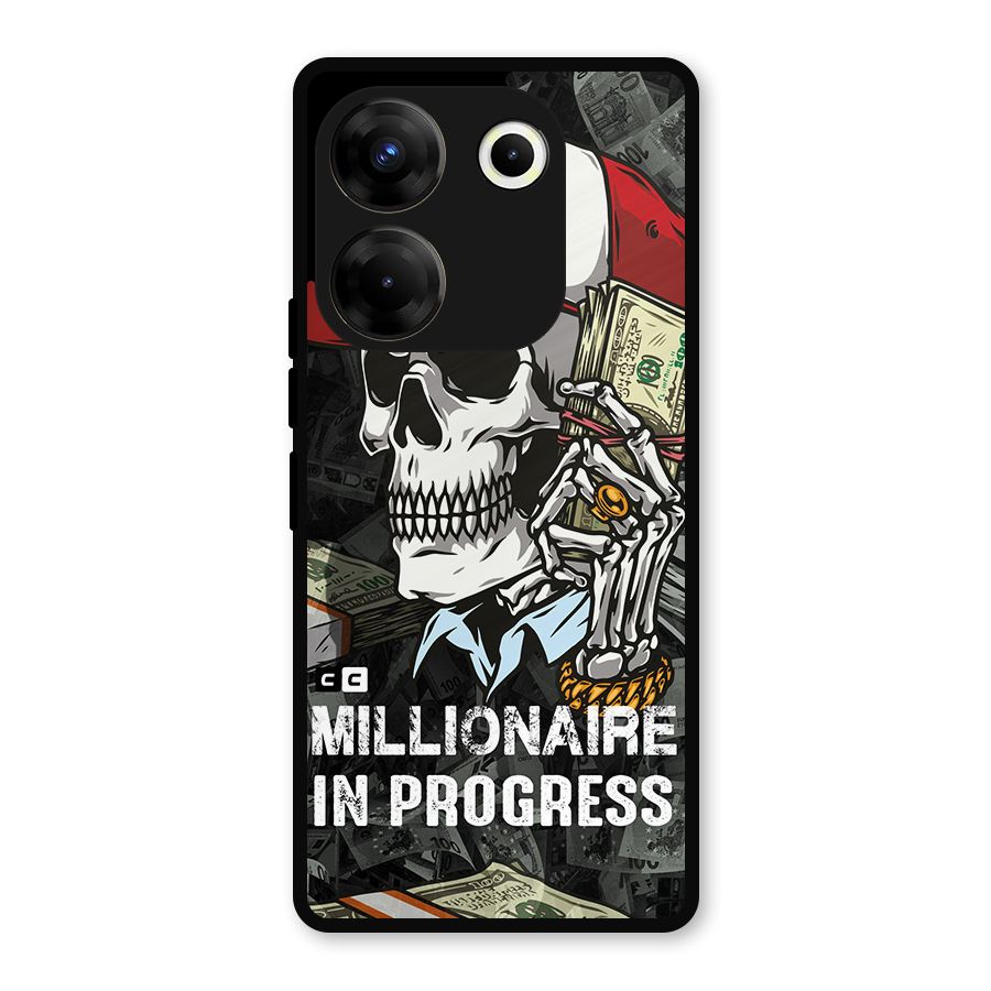 Cool Skull Millionaire In Progress Metal Back Case for Tecno Camon 20