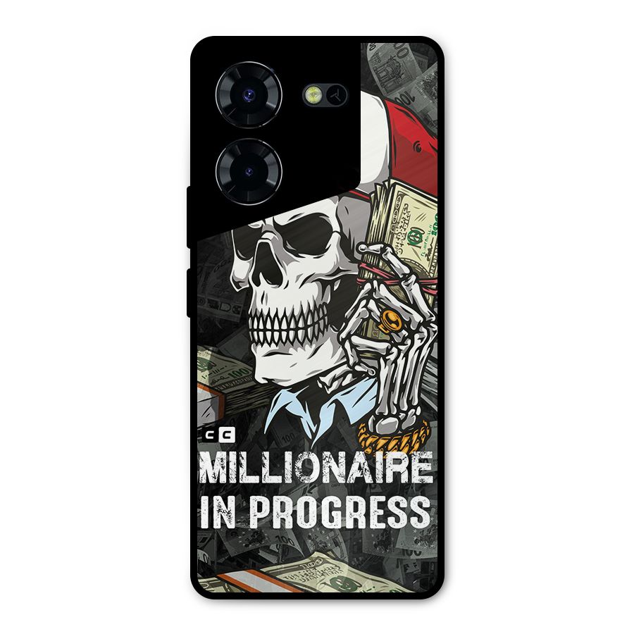 Cool Skull Millionaire In Progress Metal Back Case for Tecno Pova 5 Pro 5G