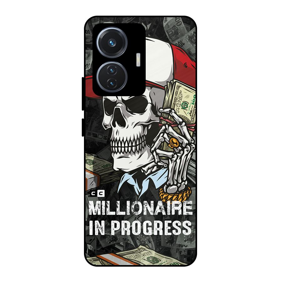 Cool Skull Millionaire In Progress Metal Back Case for Vivo T1 44W