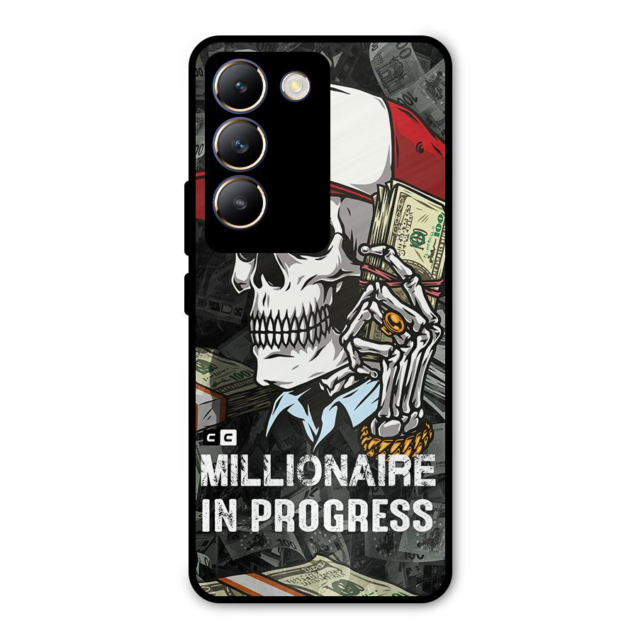Cool Skull Millionaire In Progress Metal Back Case for Vivo T3 5G