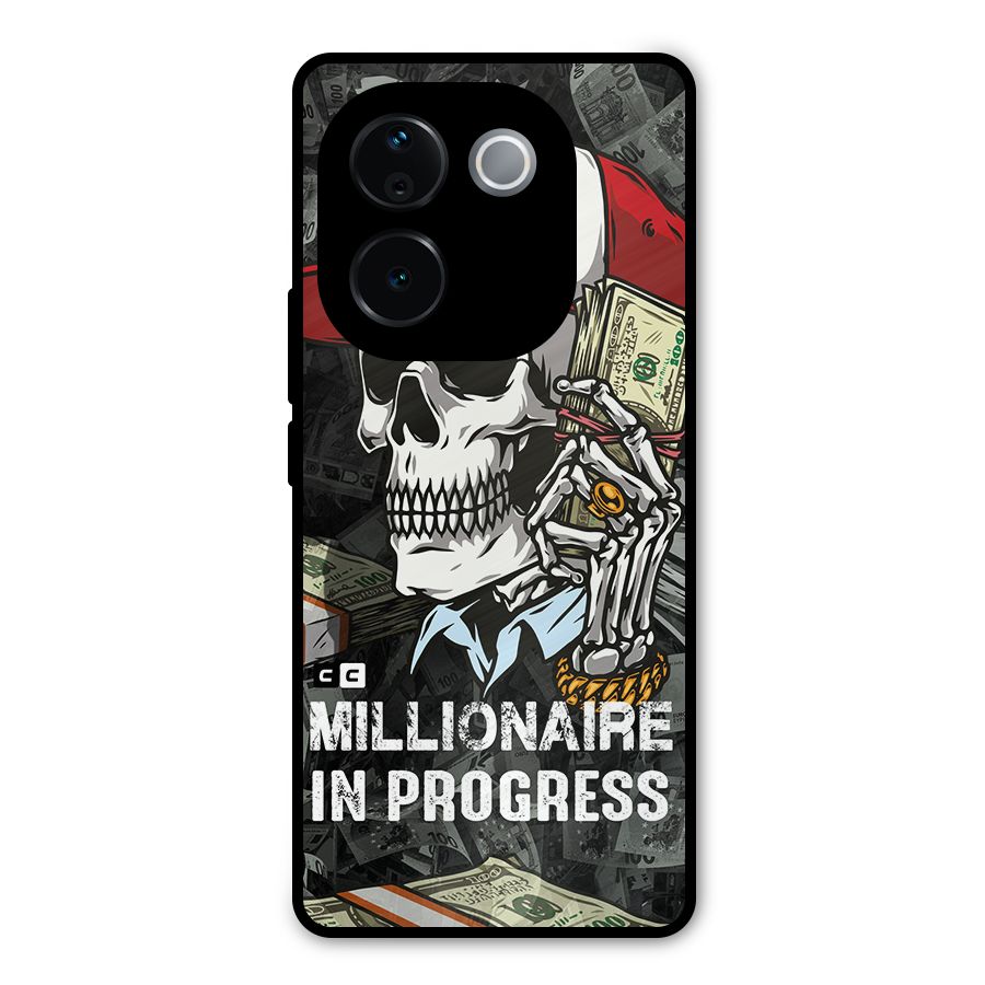 Cool Skull Millionaire In Progress Metal Back Case for Vivo T3 Pro