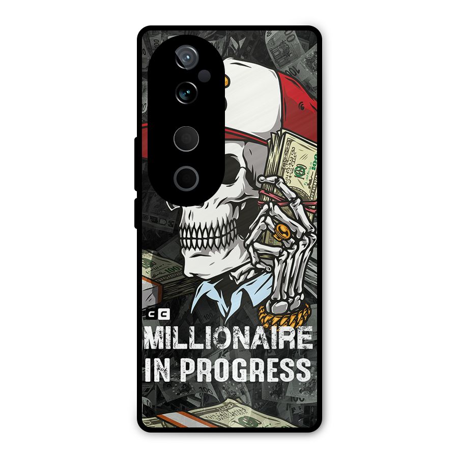 Cool Skull Millionaire In Progress Metal Back Case for Vivo T3 Ultra