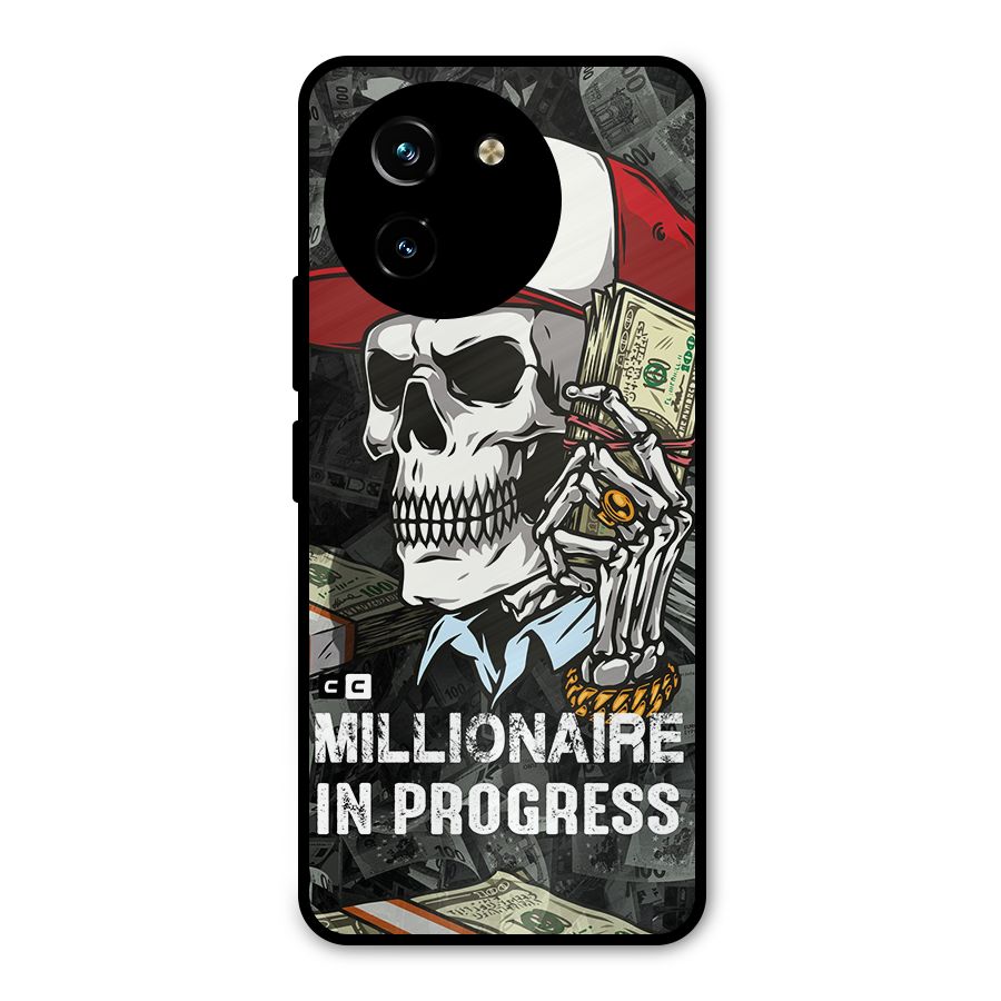 Cool Skull Millionaire In Progress Metal Back Case for Vivo T3x