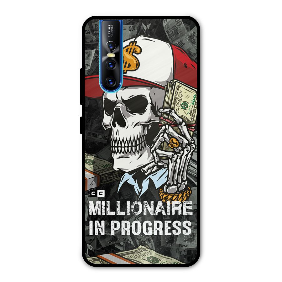 Cool Skull Millionaire In Progress Metal Back Case for Vivo V15 Pro