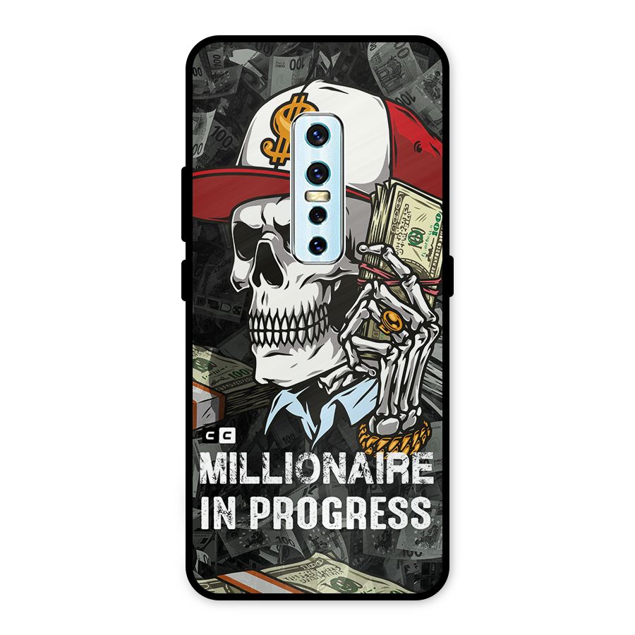 Cool Skull Millionaire In Progress Metal Back Case for Vivo V17 Pro