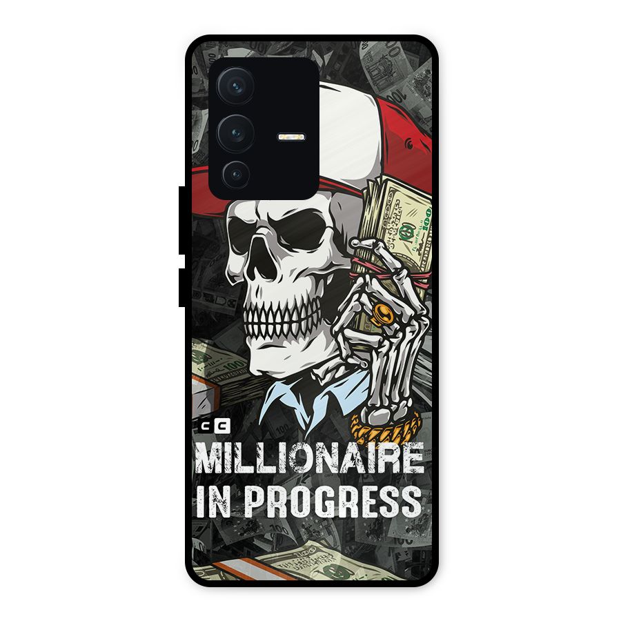 Cool Skull Millionaire In Progress Metal Back Case for Vivo V23 5G