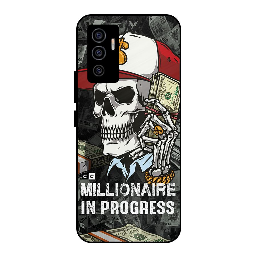 Cool Skull Millionaire In Progress Metal Back Case for Vivo V23e