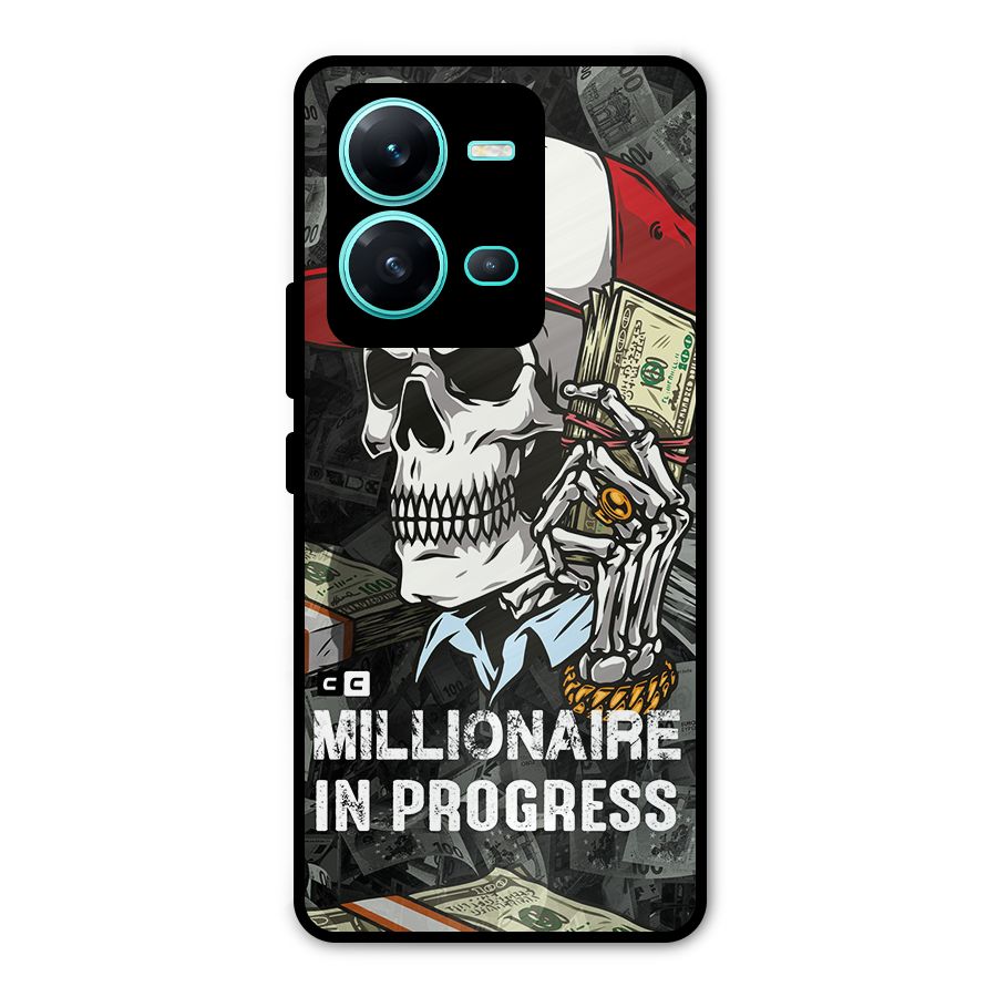 Cool Skull Millionaire In Progress Metal Back Case for Vivo V25