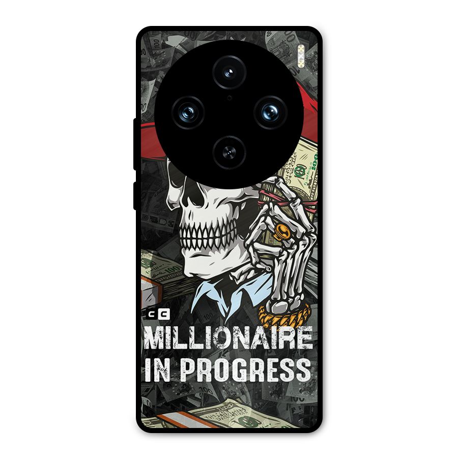Cool Skull Millionaire In Progress Metal Back Case for Vivo X100 Pro