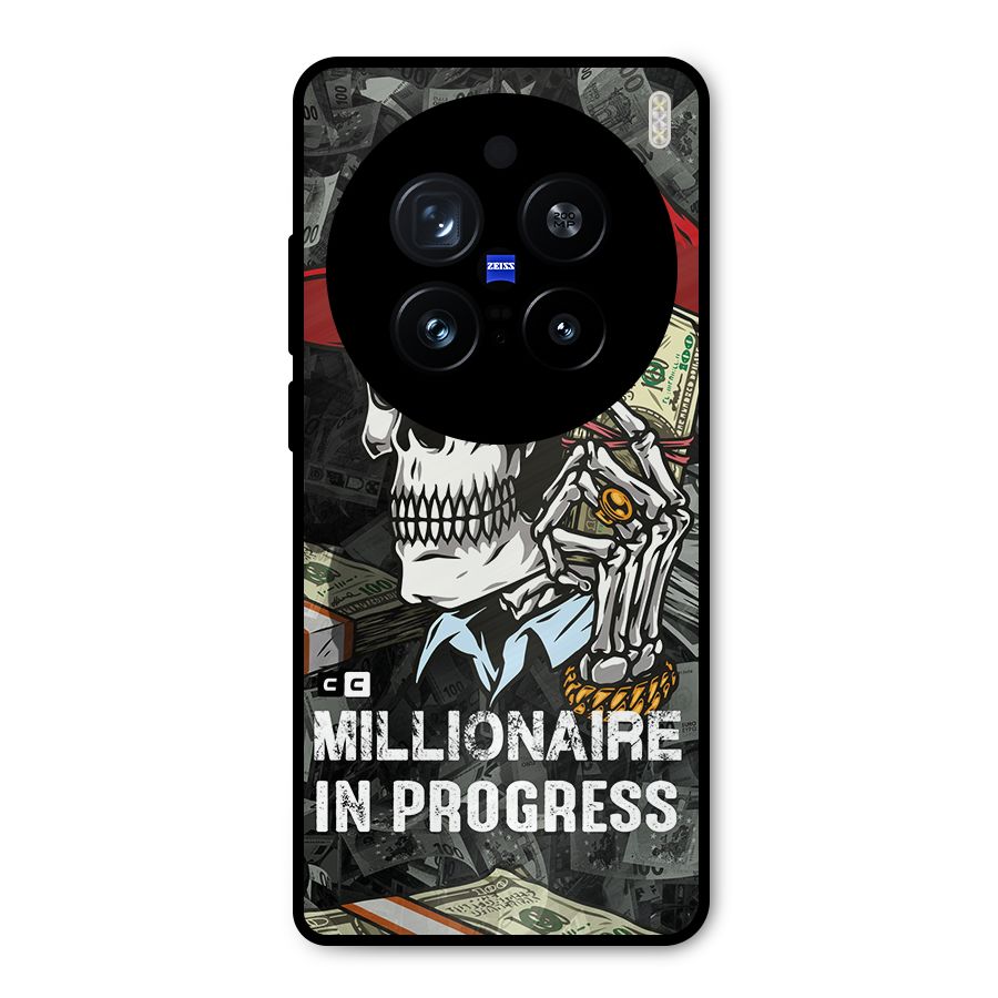 Cool Skull Millionaire In Progress Metal Back Case for Vivo X200 Pro