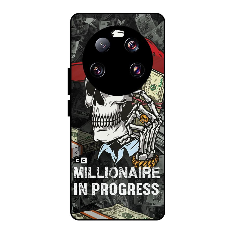 Cool Skull Millionaire In Progress Metal Back Case for Xiaomi 13 Ultra