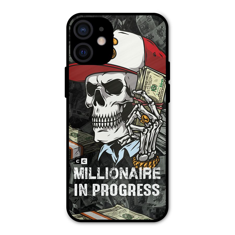 Cool Skull Millionaire In Progress Metal Back Case for iPhone 12 Mini