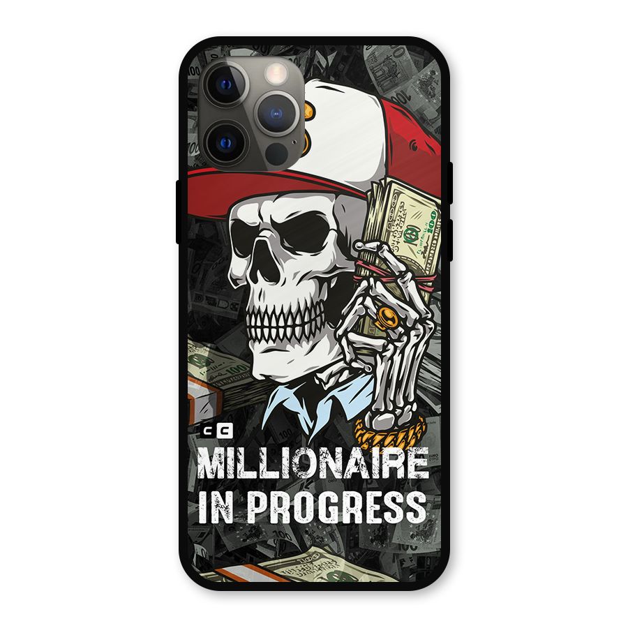 Cool Skull Millionaire In Progress Metal Back Case for iPhone 12 Pro
