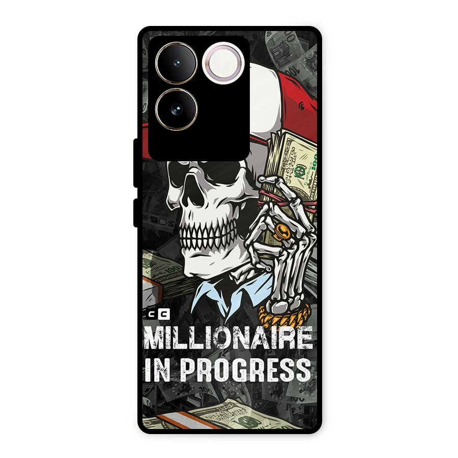 Cool Skull Millionaire In Progress Metal Back Case for iQOO Z7 Pro