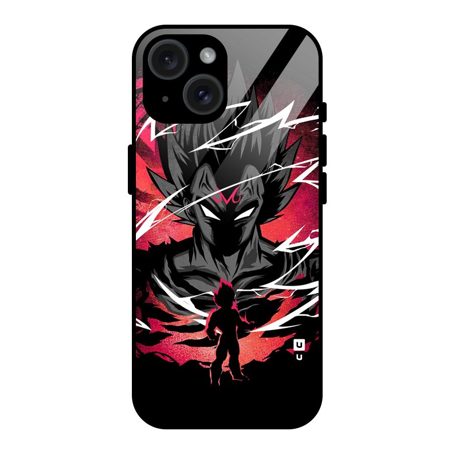 Cool Vegeta Glass Back Case for iPhone 15