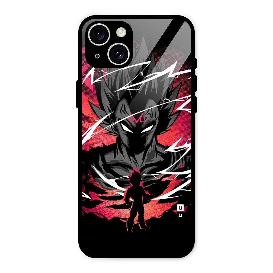 Cool Vegeta Glass Back Case for iPhone 15 Plus
