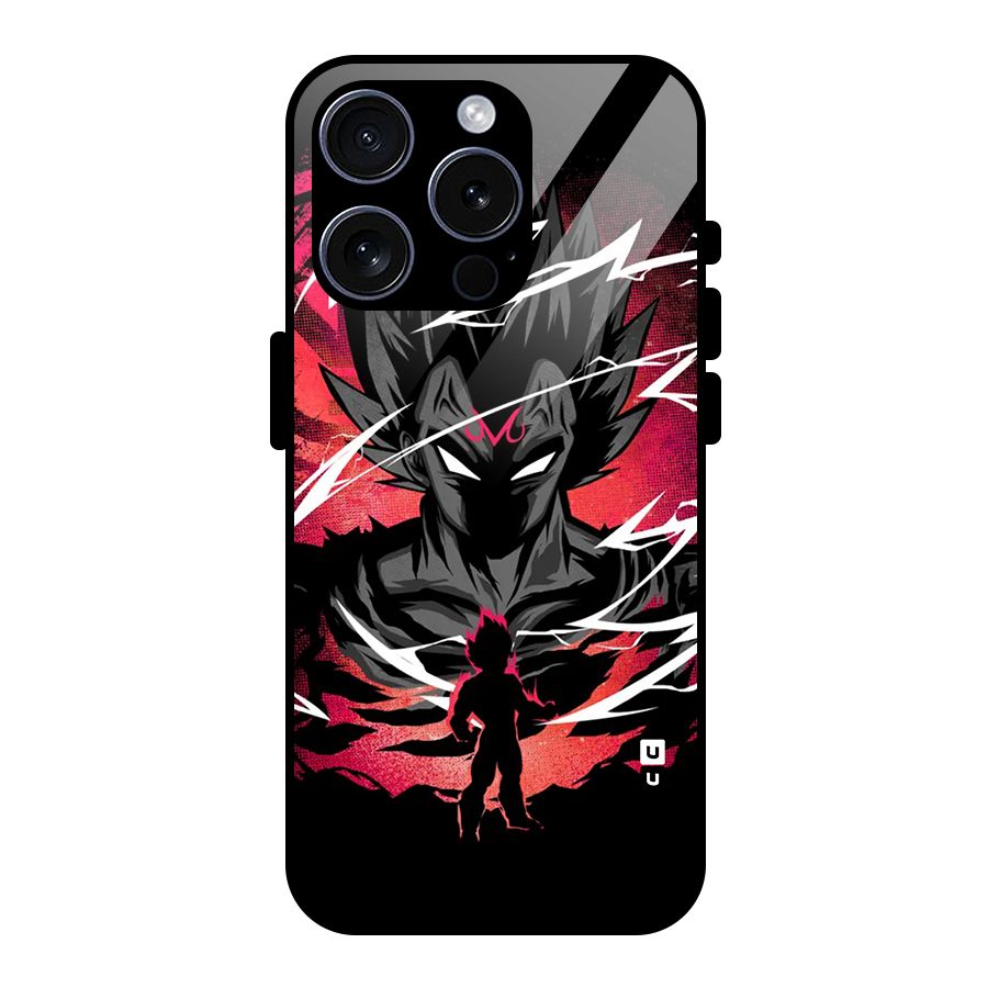Cool Vegeta Glass Back Case for iPhone 15 Pro