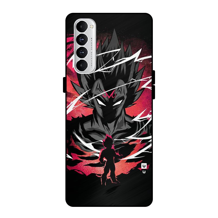 Cool Vegeta Metal Back Case for Oppo Reno4 Pro