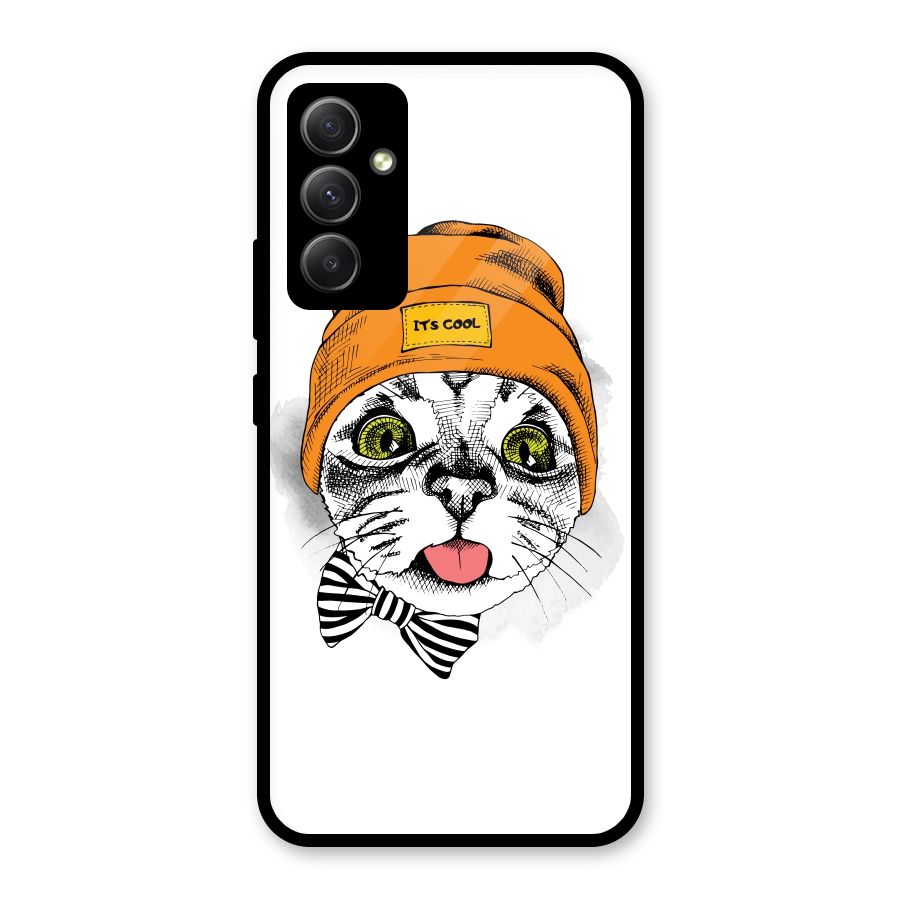 Cool cat Glass Back Case for Galaxy A34
