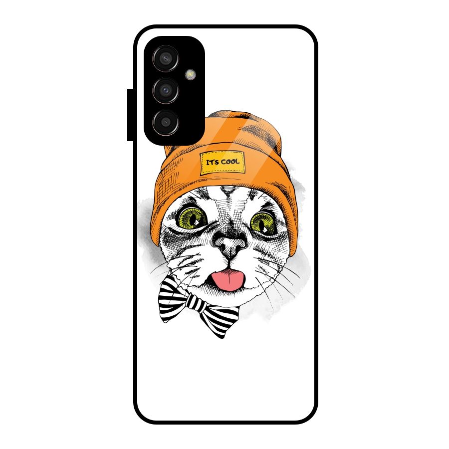 Cool cat Glass Back Case for Galaxy F13