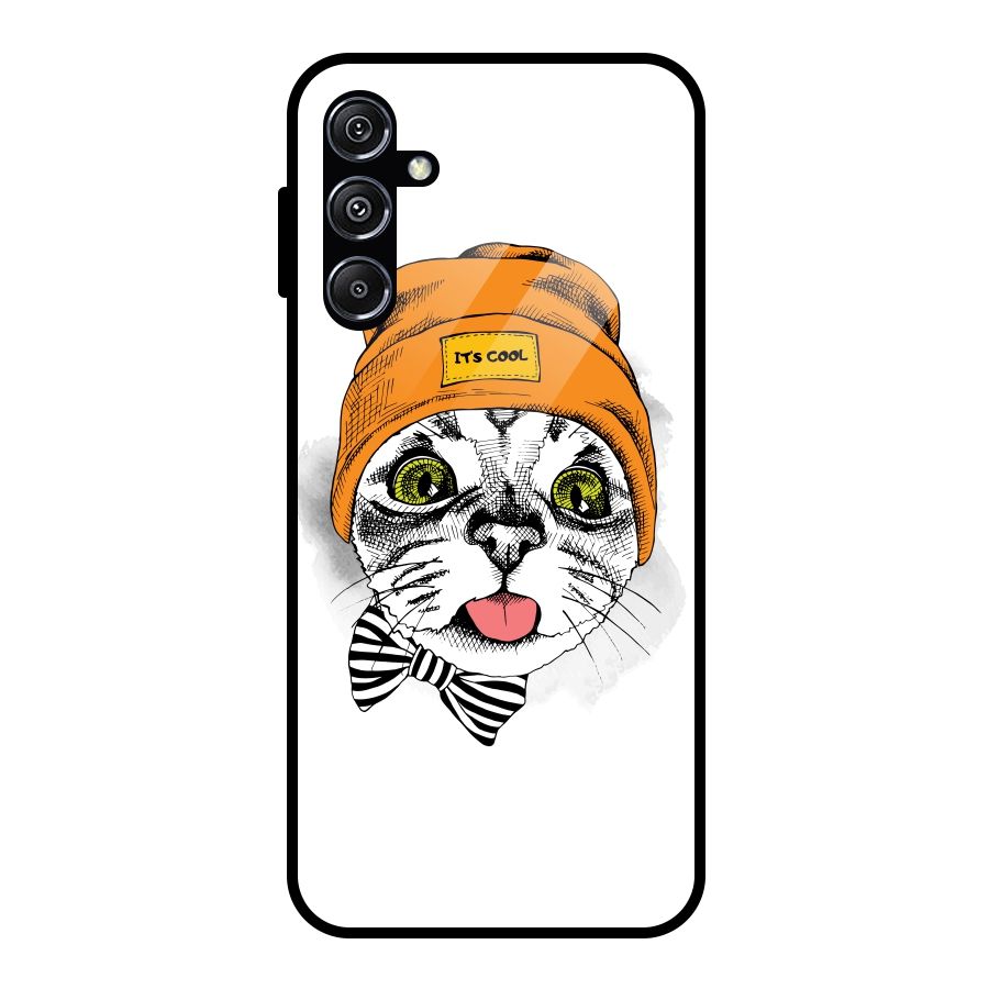Cool cat Glass Back Case for Galaxy M34 5G