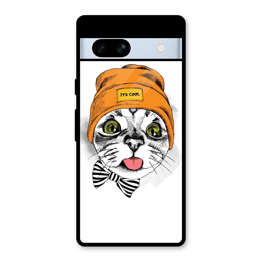 Cool cat Glass Back Case for Google Pixel 7a