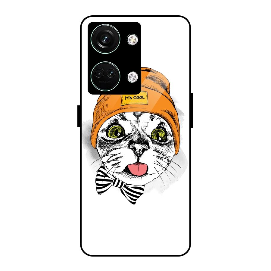 Cool cat Glass Back Case for Oneplus Nord 3