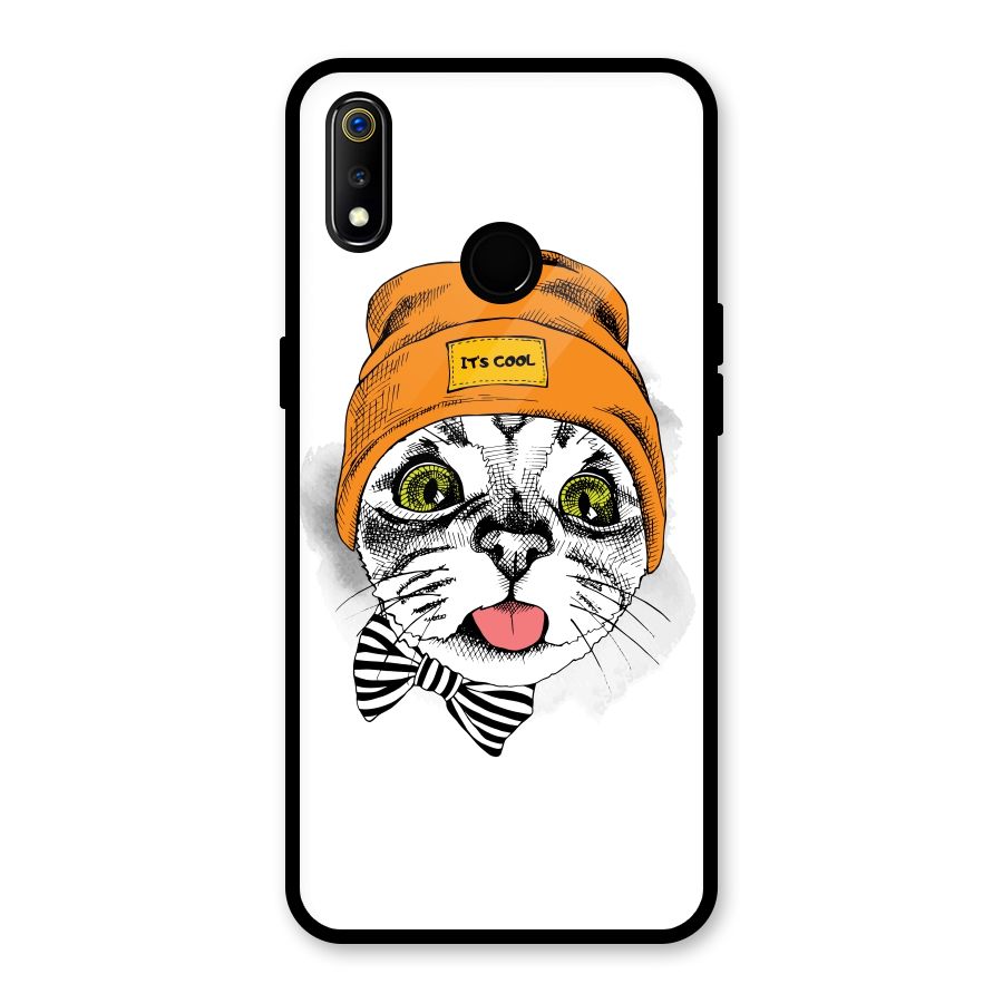 Cool cat Glass Back Case for Realme 3i