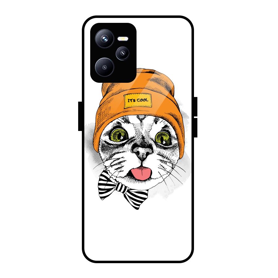 Cool cat Glass Back Case for Realme C35