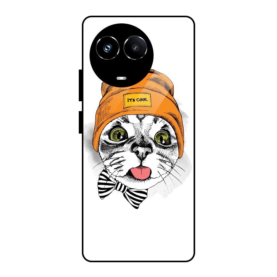 Cool cat Glass Back Case for Realme Narzo 60X