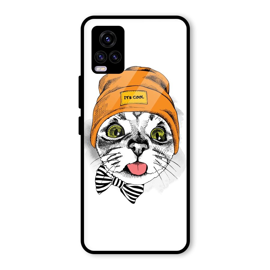 Cool cat Glass Back Case for Vivo V20 2021