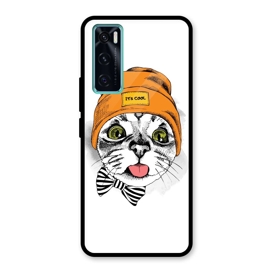 Cool cat Glass Back Case for Vivo V20 SE