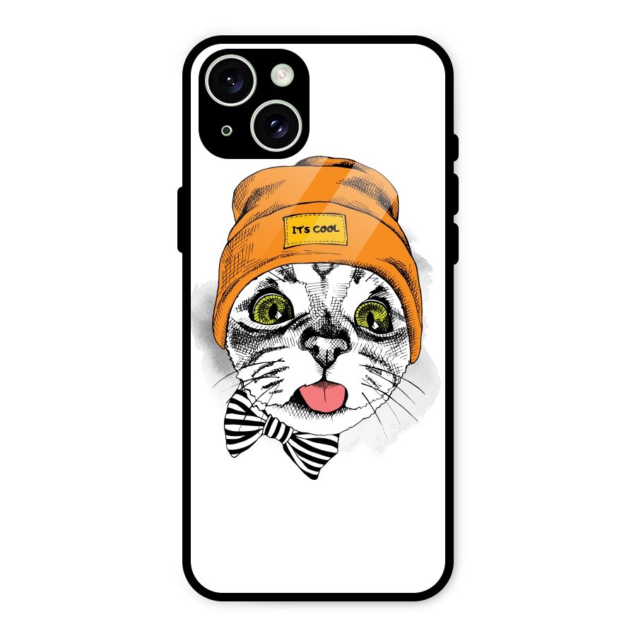 Cool cat Glass Back Case for iPhone 15 Plus