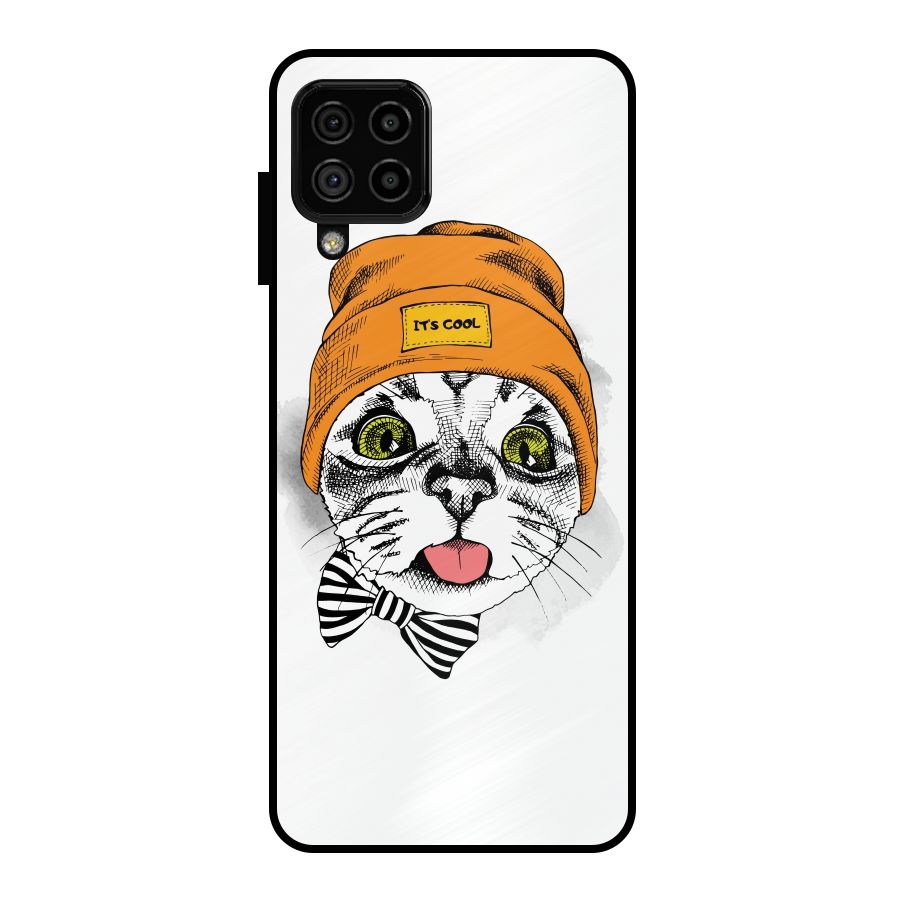 Cool cat Metal Back Case for Galaxy A22 4G