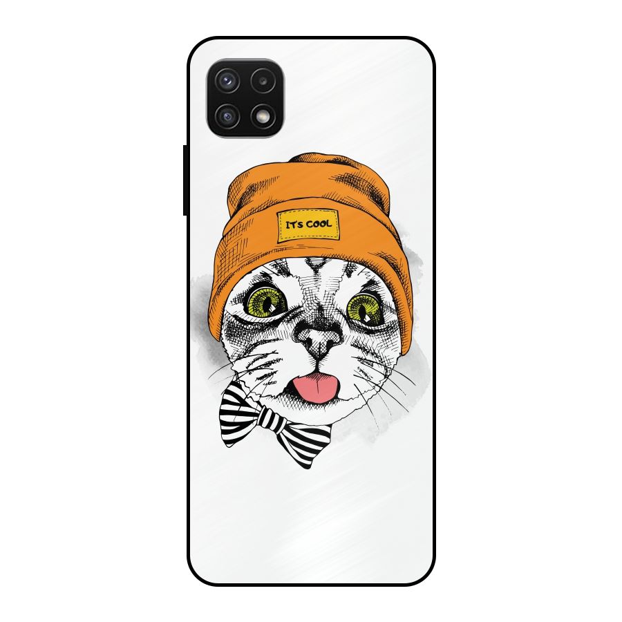 Cool cat Metal Back Case for Galaxy A22 5G