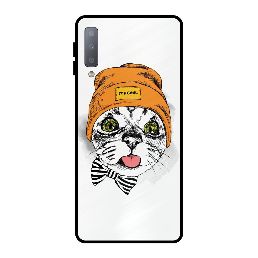 Cool cat Metal Back Case for Galaxy A7 (2018)