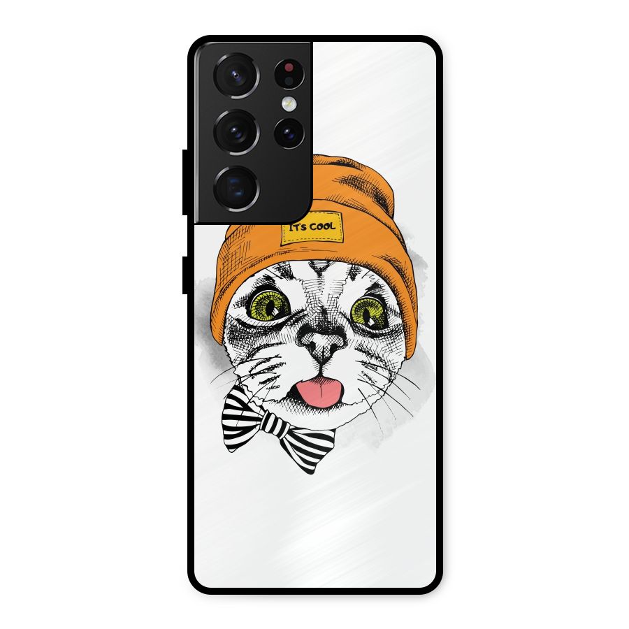 Cool cat Metal Back Case for Galaxy S21 Ultra 5G