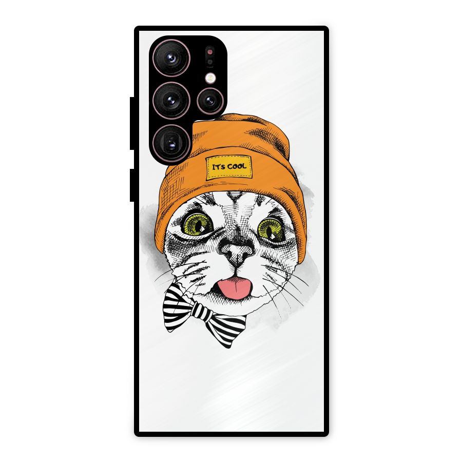 Cool cat Metal Back Case for Galaxy S22 Ultra 5G