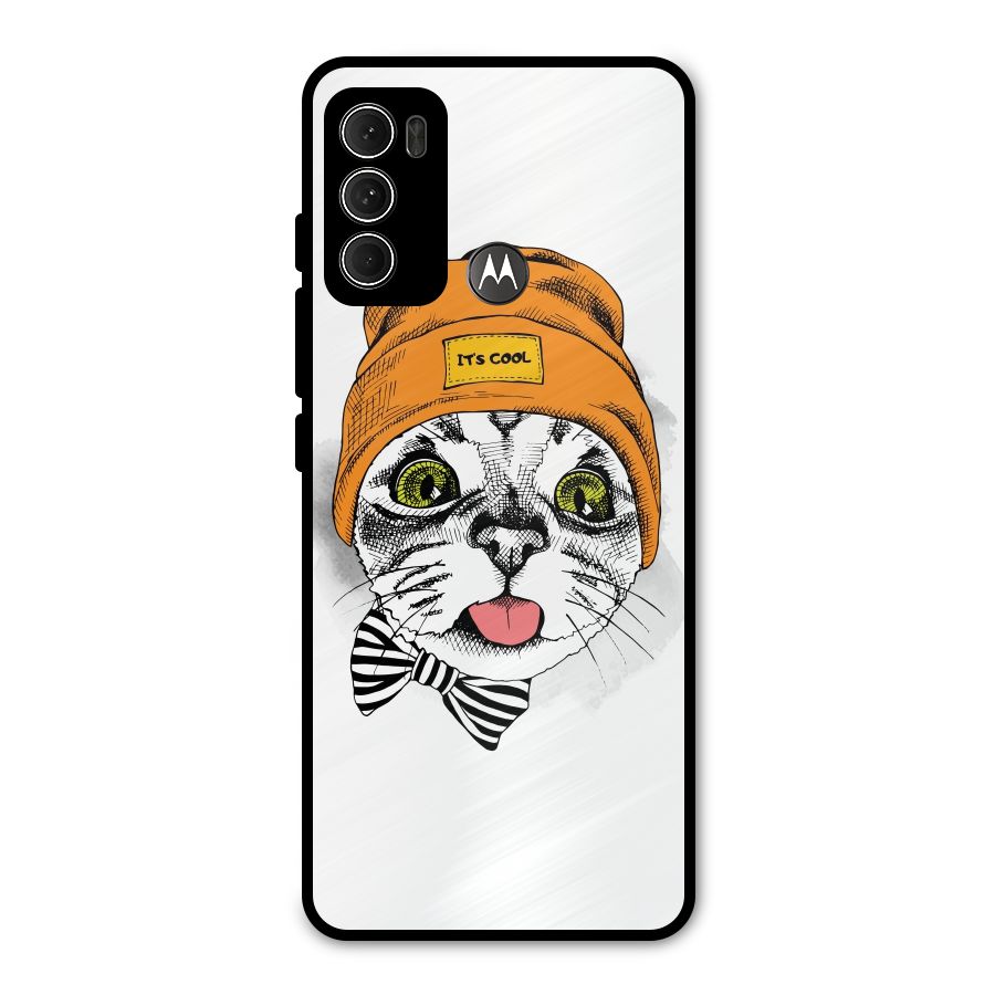 Cool cat Metal Back Case for Moto G60