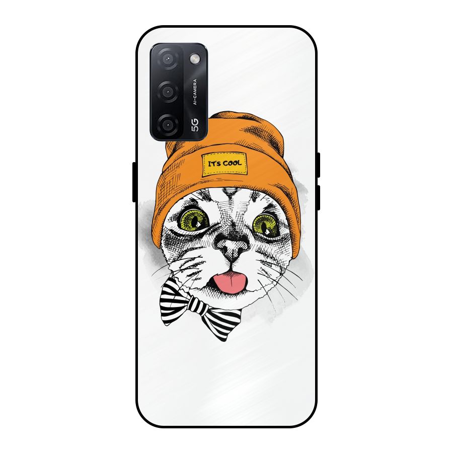 Cool cat Metal Back Case for Oppo A53s 5G