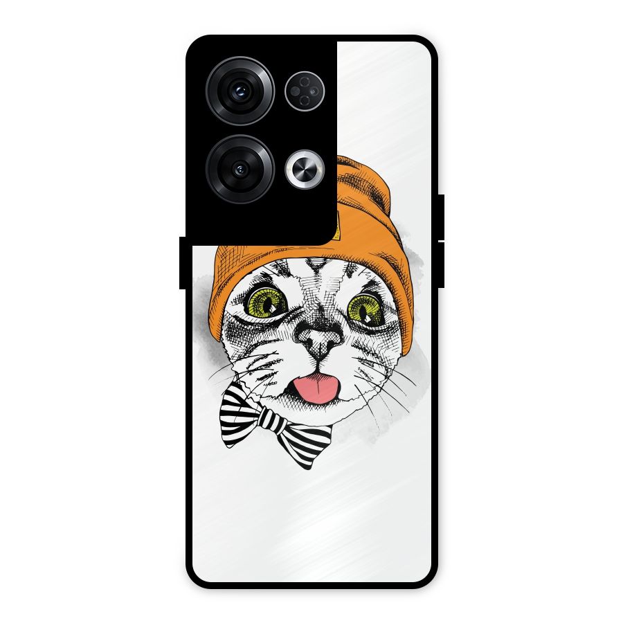 Cool cat Metal Back Case for Oppo Reno8 Pro 5G