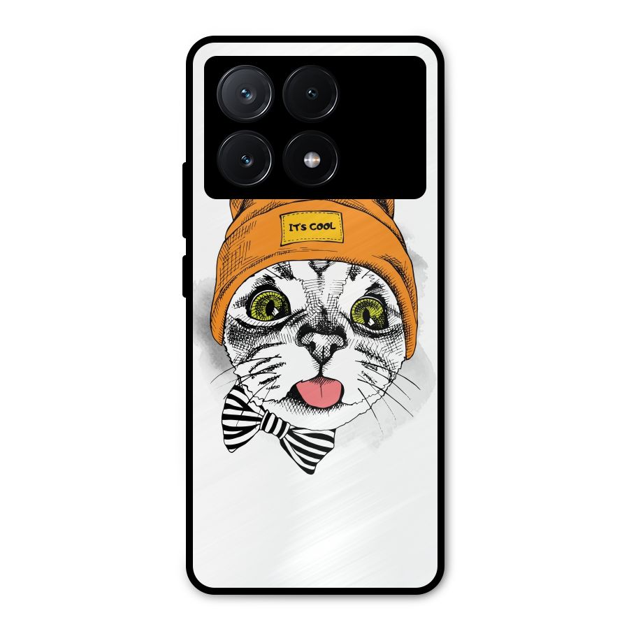 Cool cat Metal Back Case for Poco X6 Pro