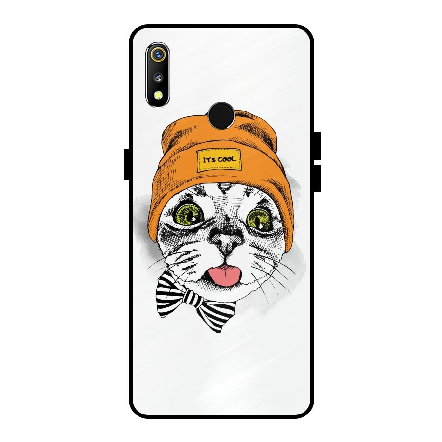 Cool cat Metal Back Case for Realme 3i
