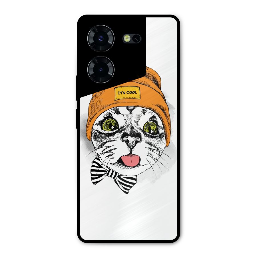 Cool cat Metal Back Case for Tecno Pova 5 Pro 5G