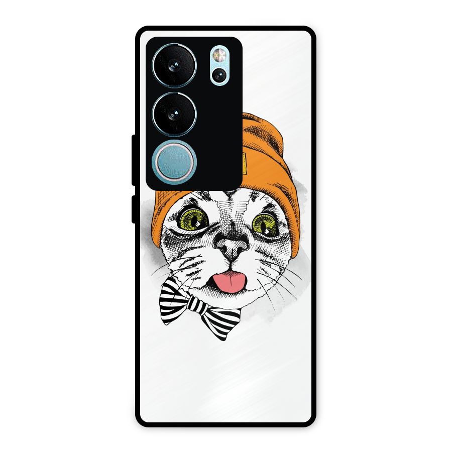 Cool cat Metal Back Case for Vivo V29 Pro