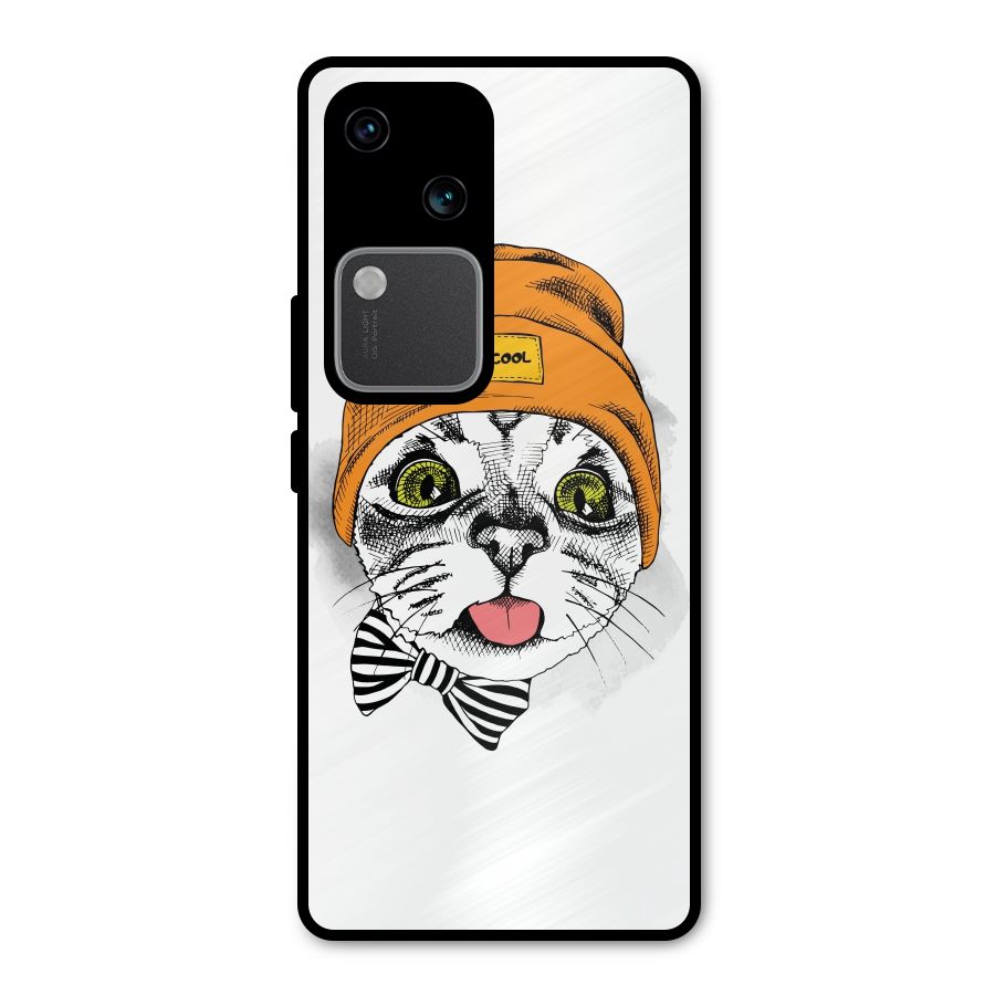 Cool cat Metal Back Case for Vivo V30 Pro