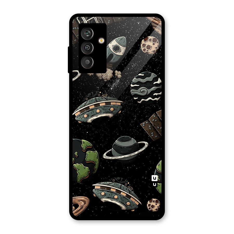Cosmos Night Sky Anime Pattern Glass Back Case for Galaxy M13