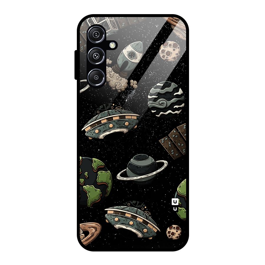 Cosmos Night Sky Anime Pattern Glass Back Case for Galaxy M34 5G